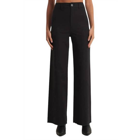 NEW Z SUPPLY rilynn twill pants in black - Picture 2 of 5